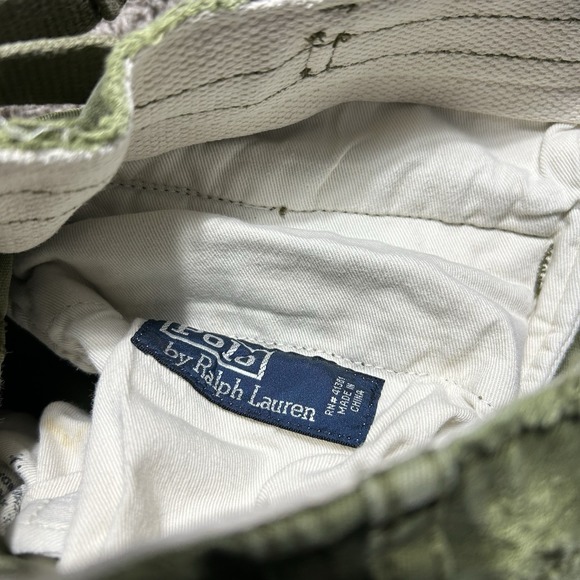 VTG Polo Ralph Lauren Green Cargo Military‎ Utility Shorts 36 Paratrooper - Picture 5 of 8